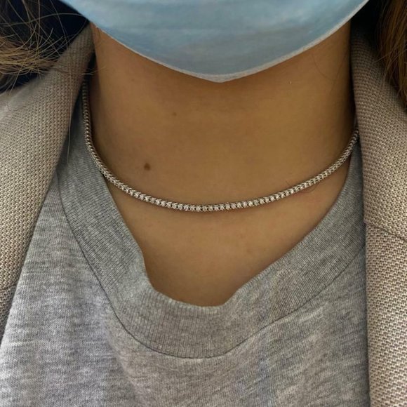 2.00 Carat Natural Diamond Tennis Necklace - Picture 2 of 3